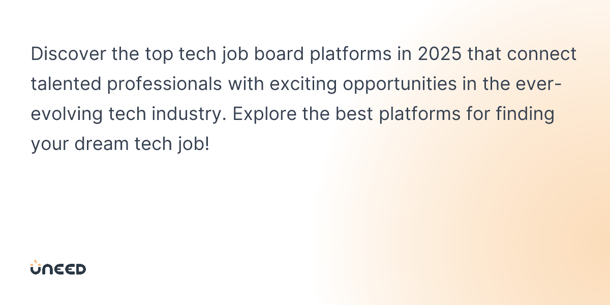 The best Tech Job Boards in 2024 Uneed