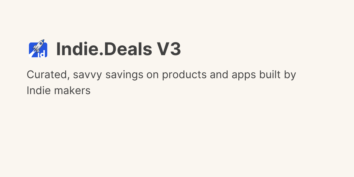 Discover Indie.Deals V3 on Uneed