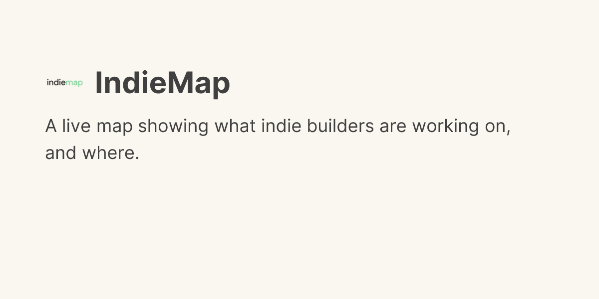 Discover IndieMap on Uneed