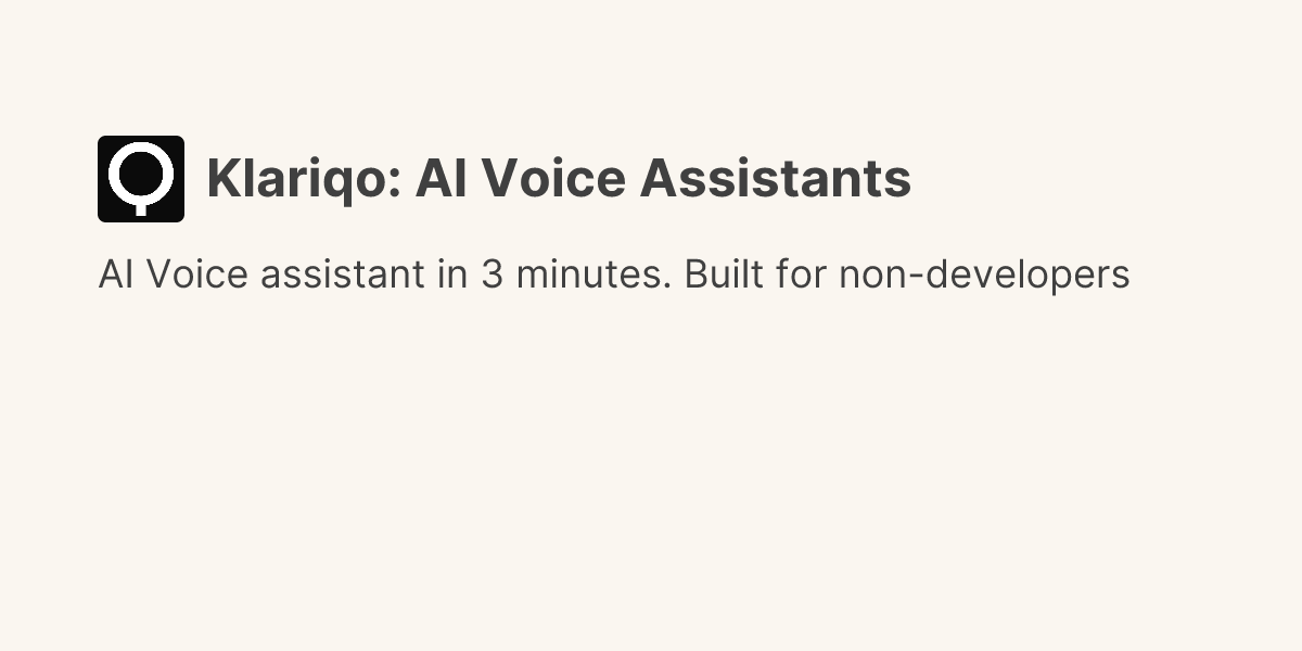 Discover Klariqo: AI Voice Assistants on Uneed
