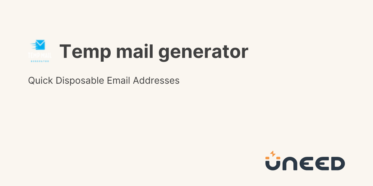 Temp mail generator on uneed uneed