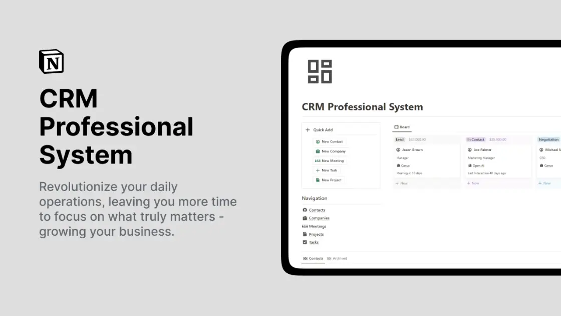 Notion CRM Professional System product image