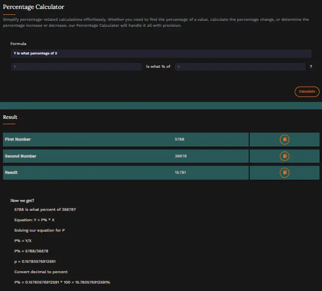 Smart Tools AI Percentage Calculator product image