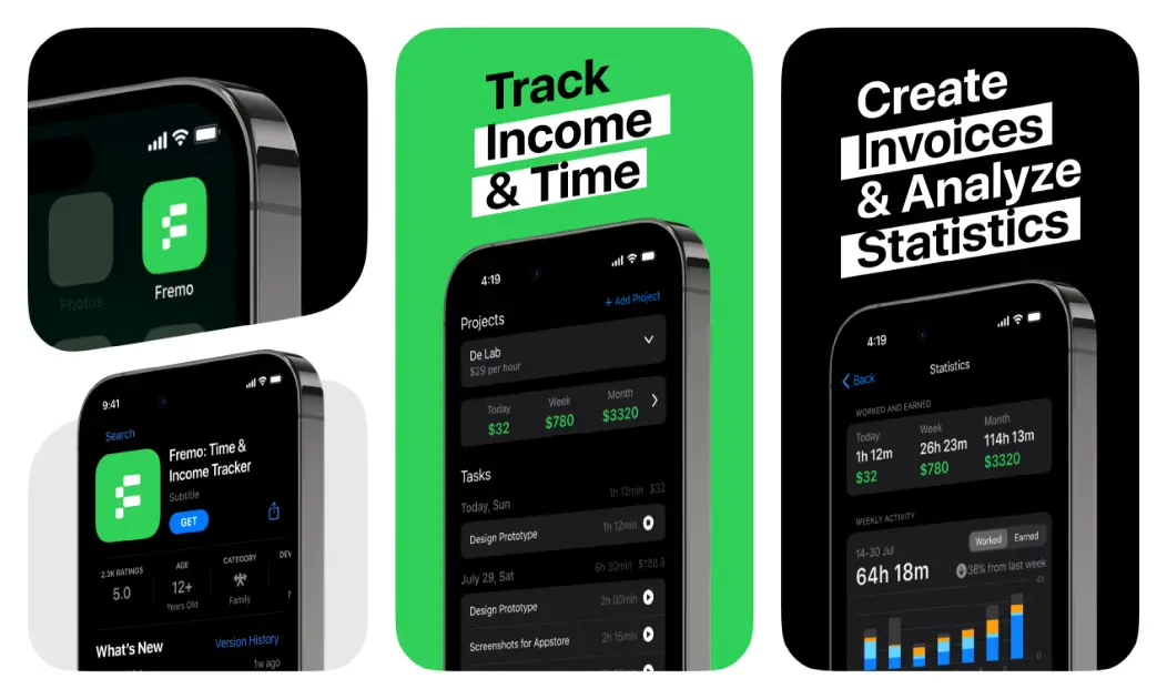 Fremo: Income and Time Tracker product image