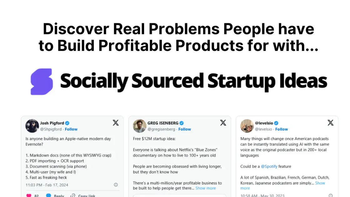 Socially Sourced Startup Ideas product image