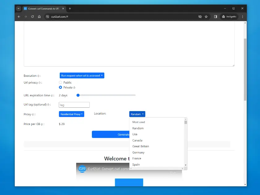 Curl2Url product image