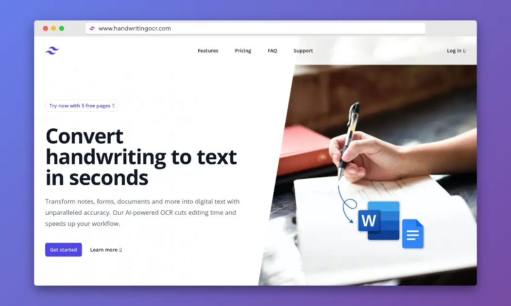 Handwriting OCR product image