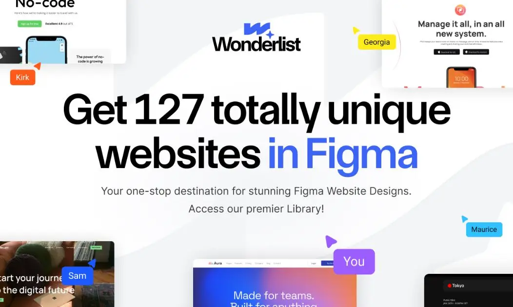 Wonderlist - 127 Websites in 1 Figma product image