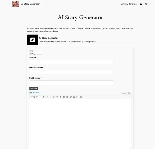 AI Story Generator product image