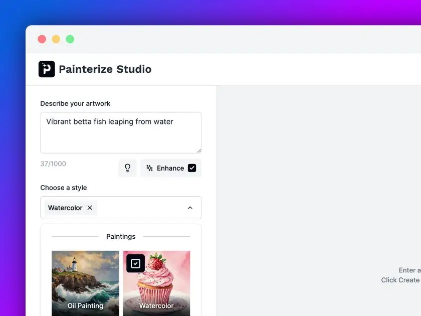 Painterize product image