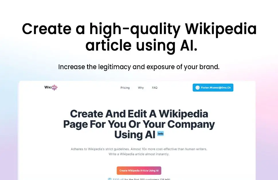 Wikipedia Article AI product image