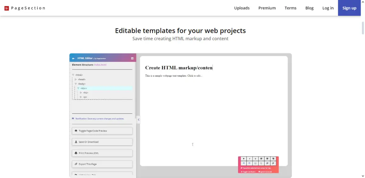 HTML editor by PageSection product image