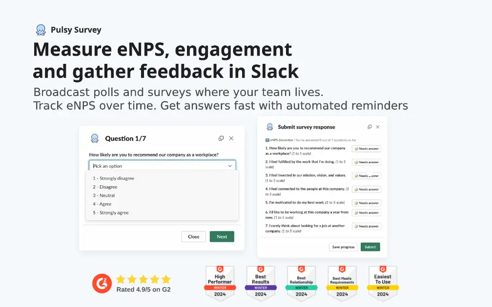 Surveys & eNPS in Slack product image