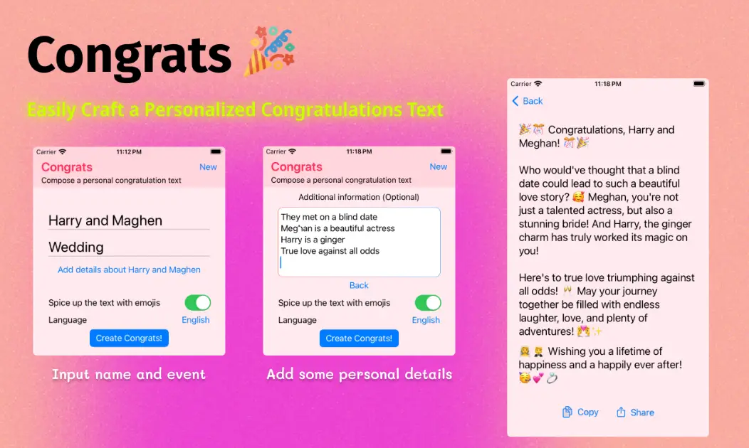 Congrats AI product image