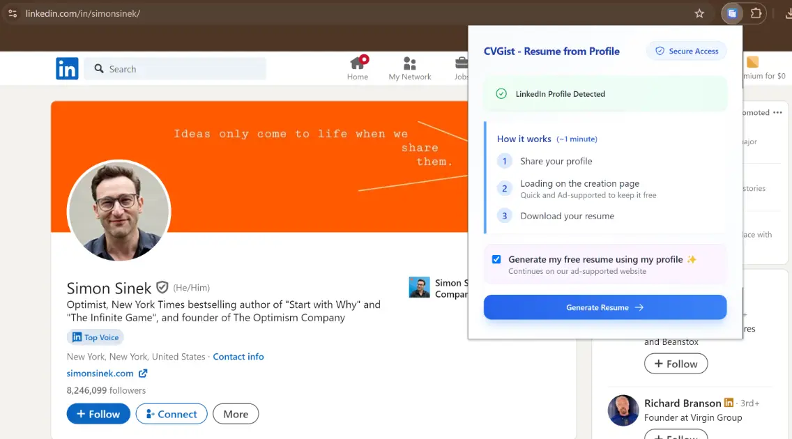 CVGist Linkedin Resume product image