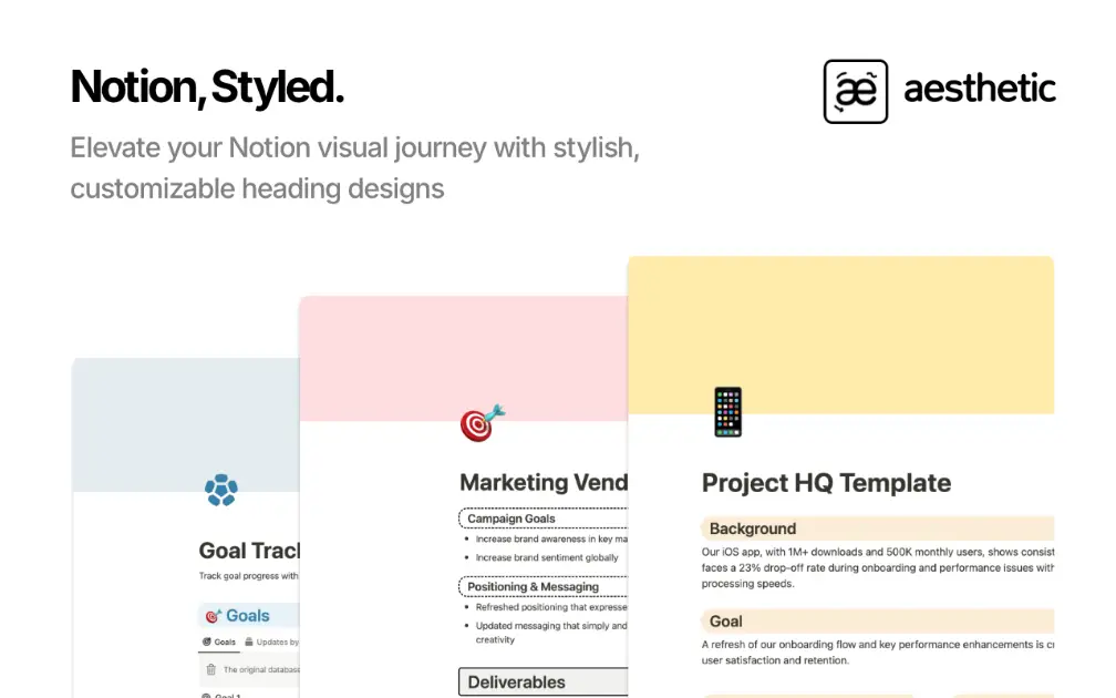 aesthetic • Notion, Styled product image