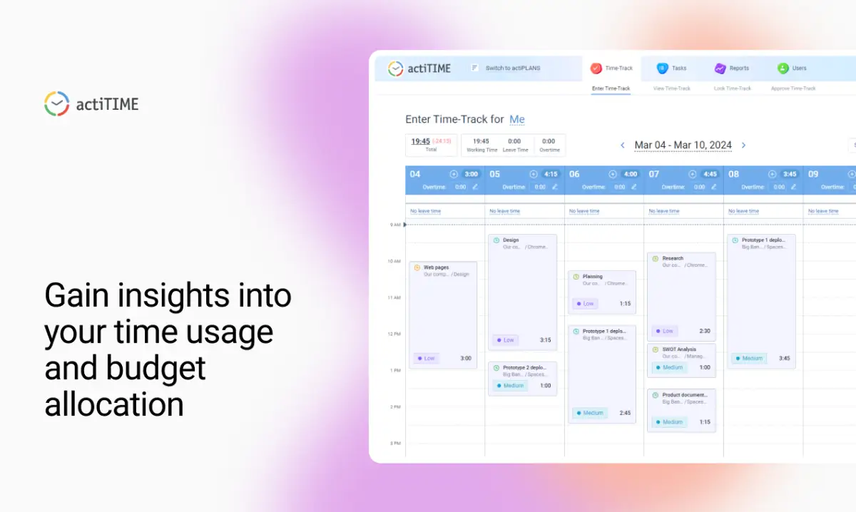 actiTIME Time Tracking Software image number 01
