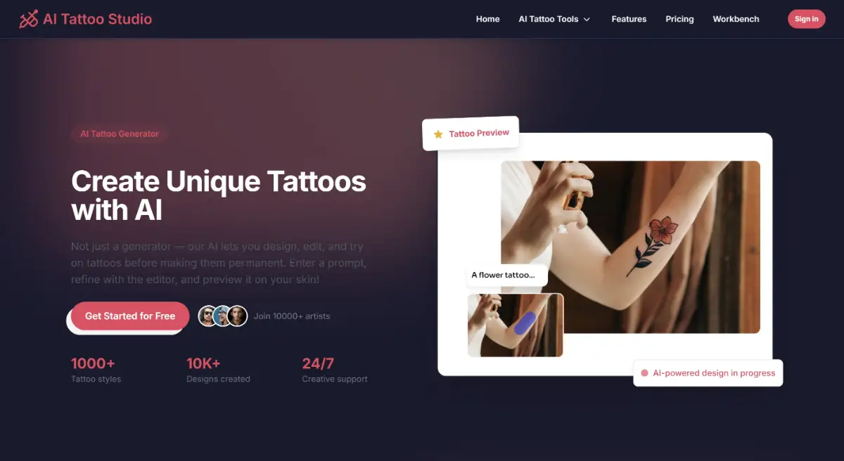 AI Tattoo Studio product image