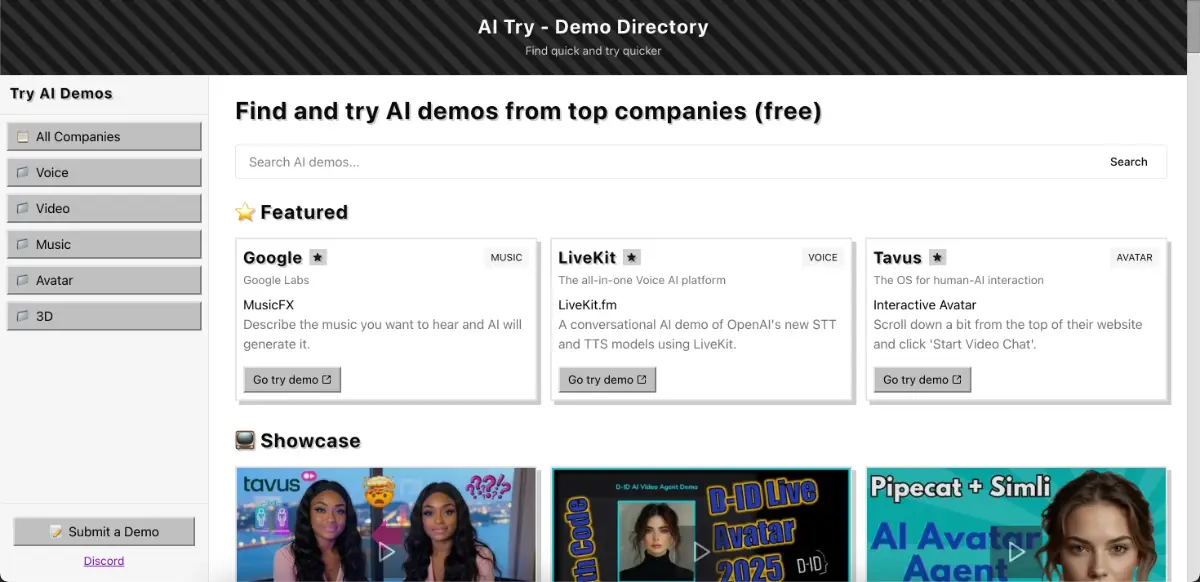AI Try - Demo Directory image number 01