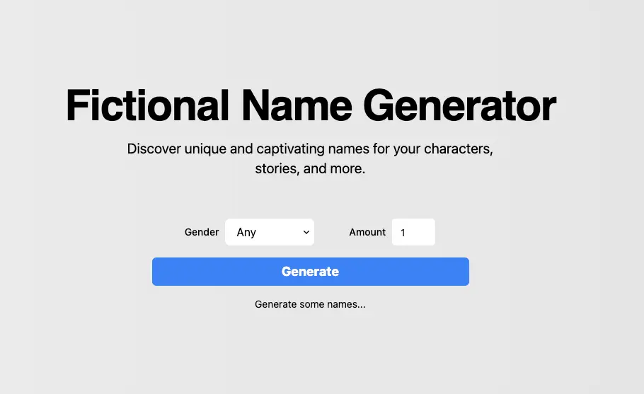 Fictional Name Generator product image