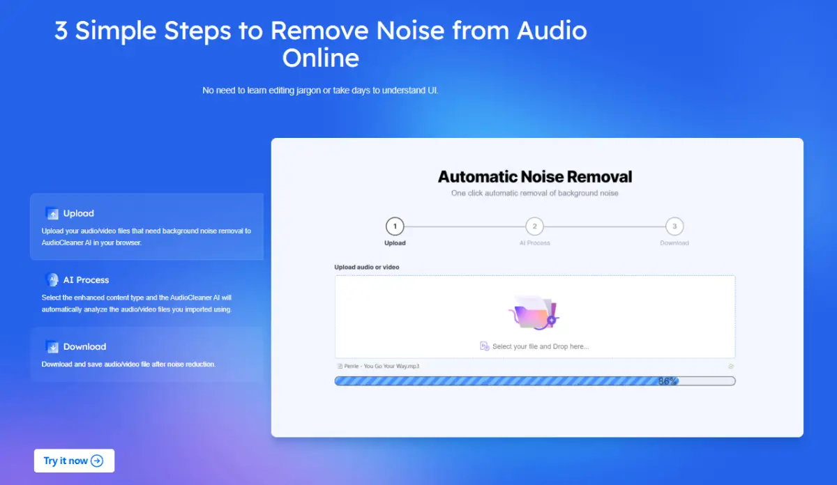 Free AI Audio Cleaner Online image number 21
