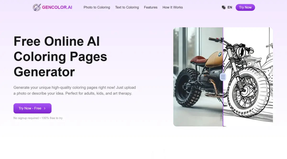GenColor.ai: Free AI Coloring Pages Generator image number 01