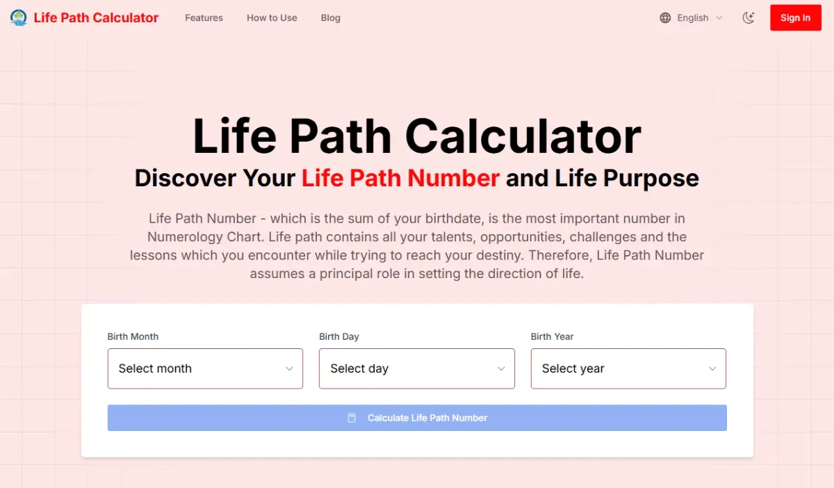 Life Path Calculator product image