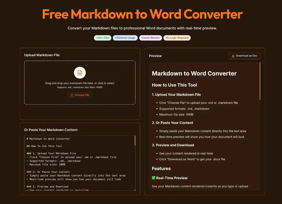 Markdown to Word product image