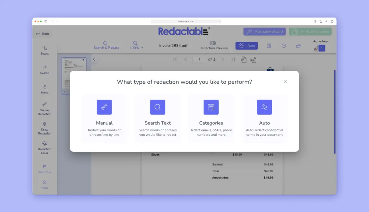Redactable product image