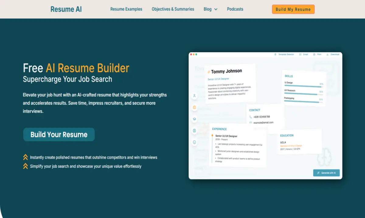 Resume AI product image