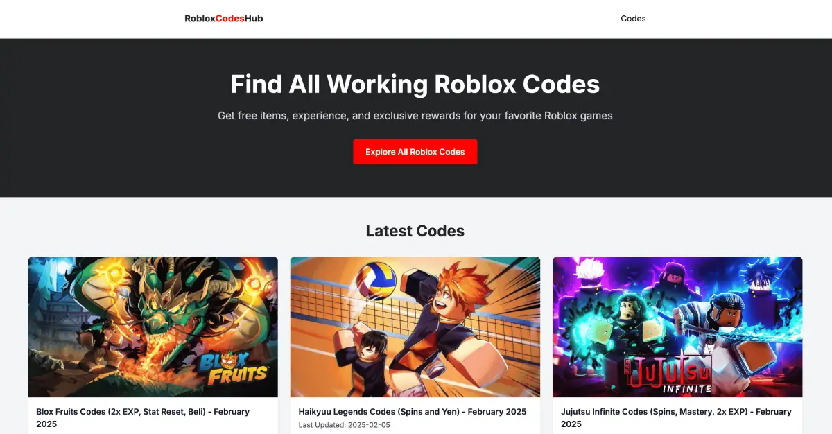 Roblox Codes Hub product image