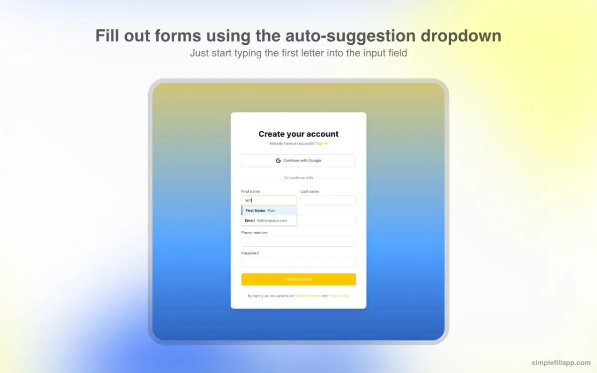 SimpleFill - Auto Form filler image number 11