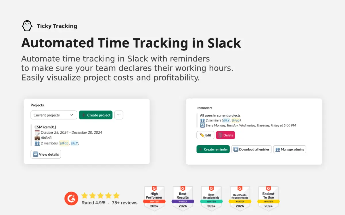 Ticky Time Tracking for Slack product image