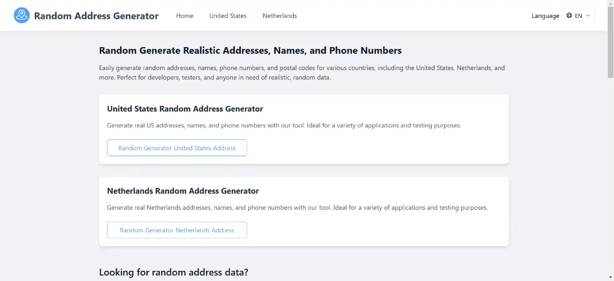 US Random Address Generator product image