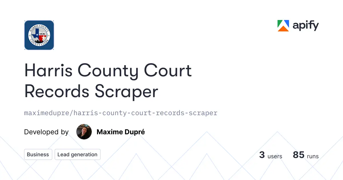 Harris County Court Records Scraper product image