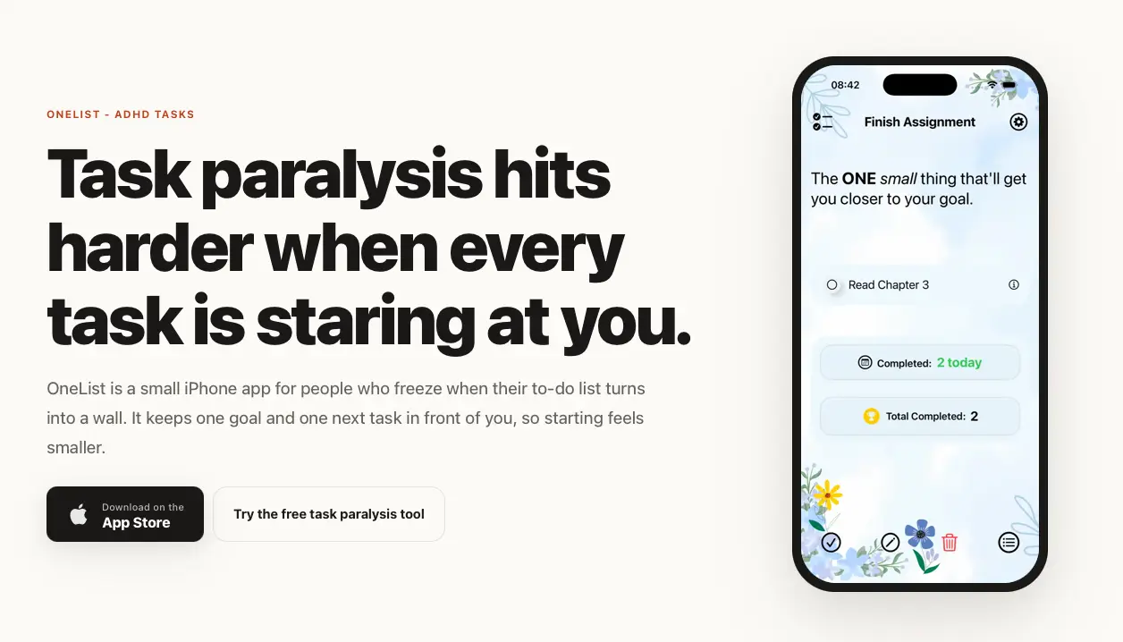 OneList for Task Paralysis product image