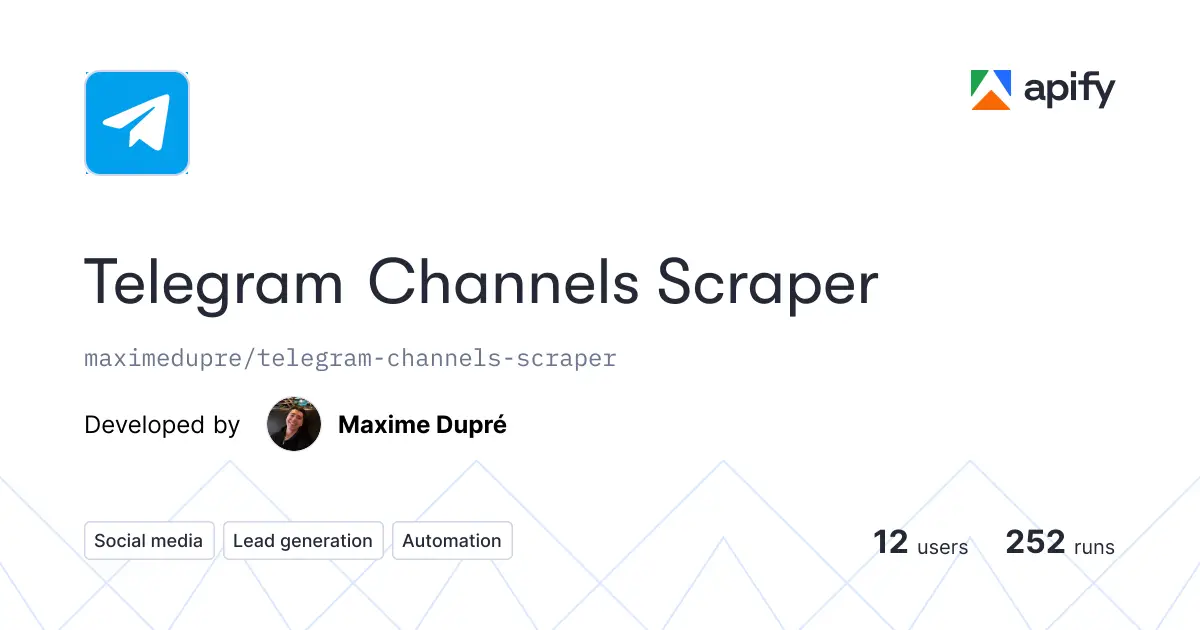 Telegram Channels Scraper product image