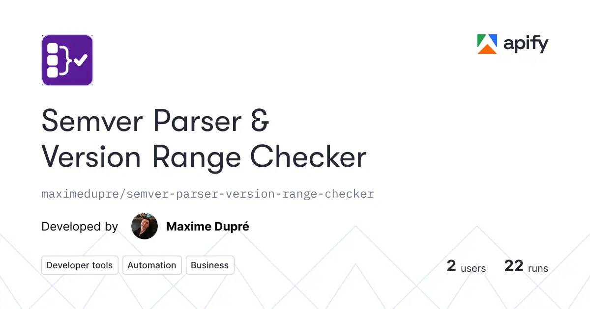 Semver Parser and Version Range Checker product image