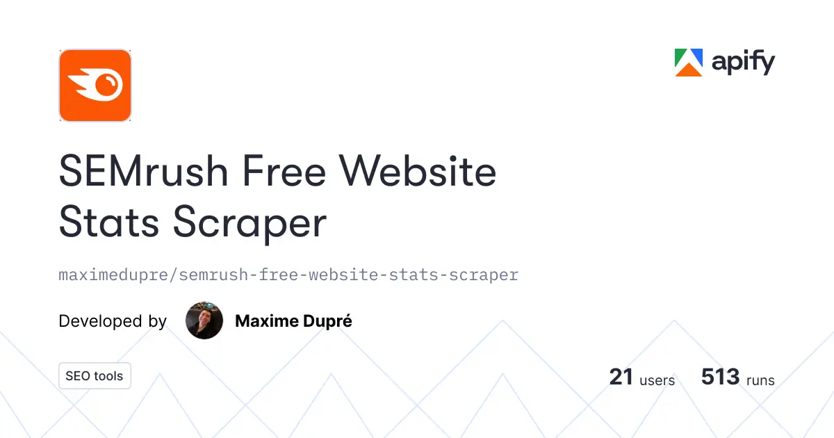 SEMrush Free Website Stats Scraper product image