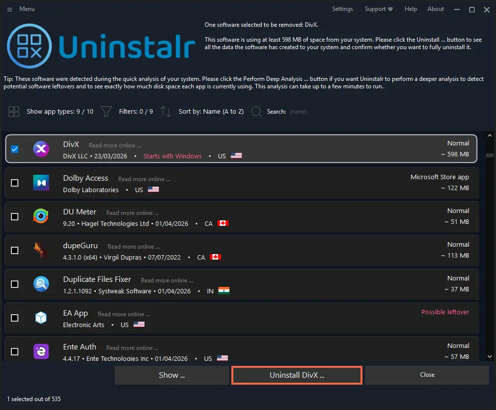 Uninstalr image number 01