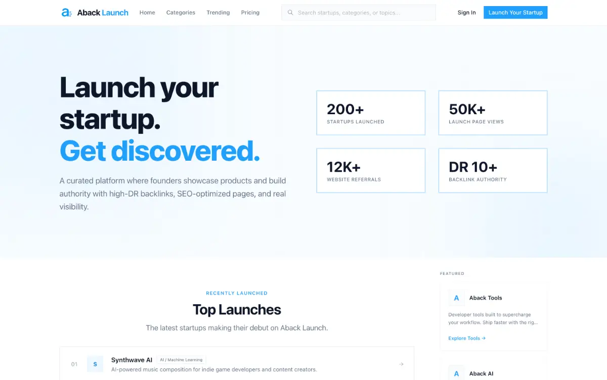 Aback Launch product image