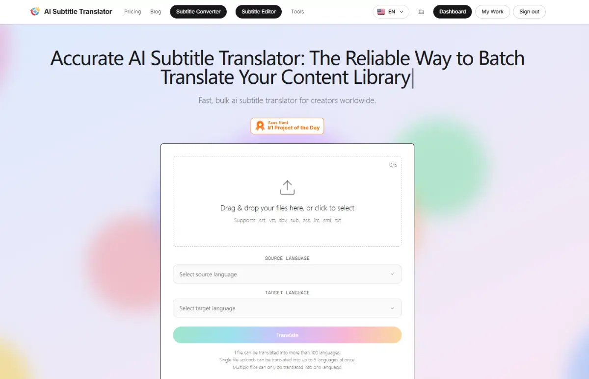 Course Subtitles AI Batch Translation Globally product image