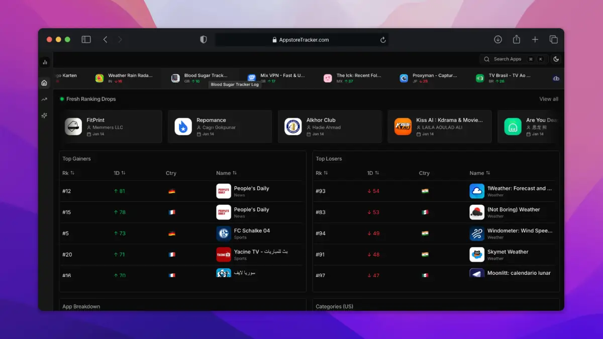 AppStore Tracker image number 01