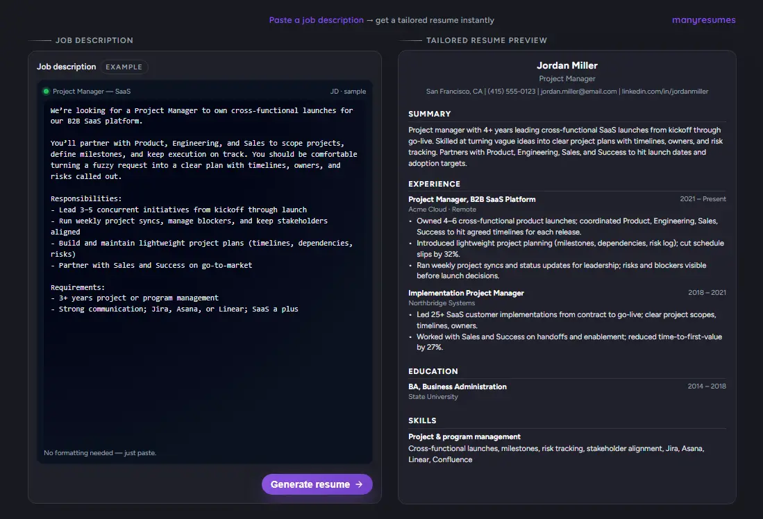 manyresumes product image