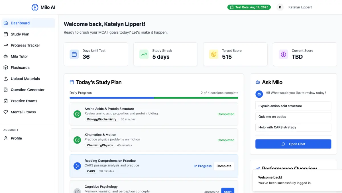 Milo MCAT Prep image number 01