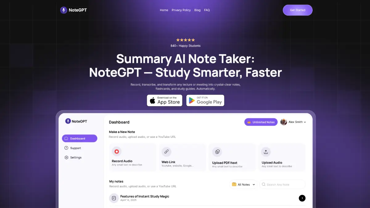 NoteGPT App image number 01