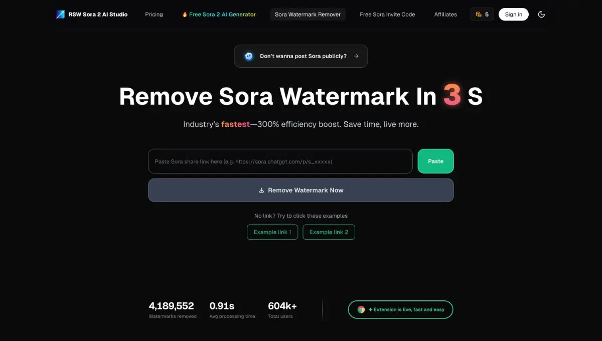 RSW Sora 2 AI Studio product image