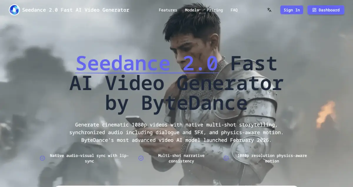 Seedance 20 Fast AI Video Generator product image