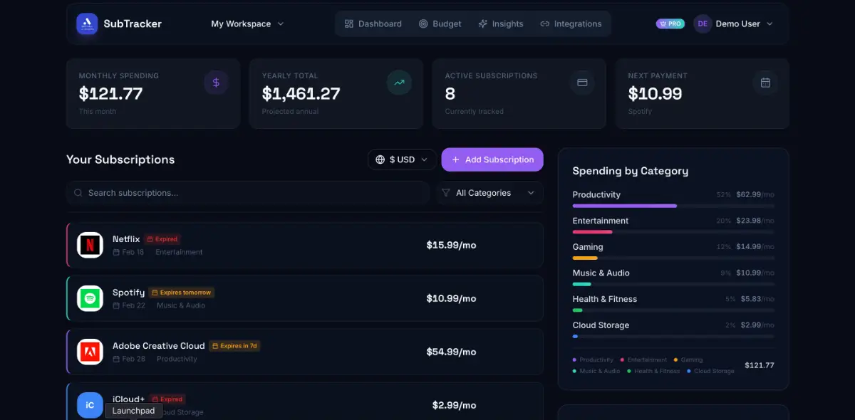 SubTracker product image