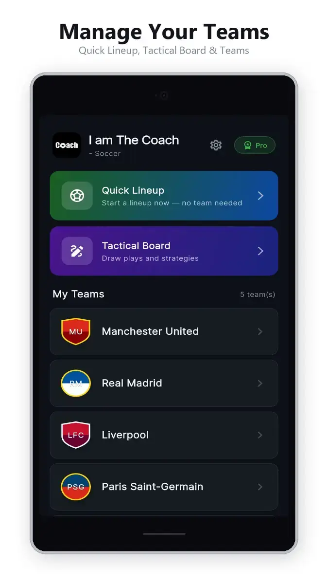 The Coach - Soccer Lineup image number 11